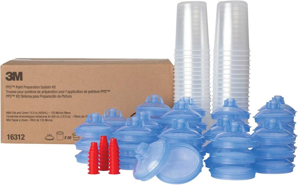 3M 16312 PPS 2.0 PPS Spray Cup Kit — Midi 400 mL / 13.5 oz, 125 micron filters