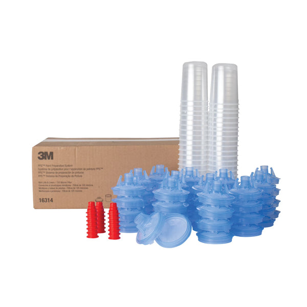 3M 16314 PPS 2.0 PPS Spray Cup Kit — Mini 250 mL / 8.5 oz, 125 micron filters