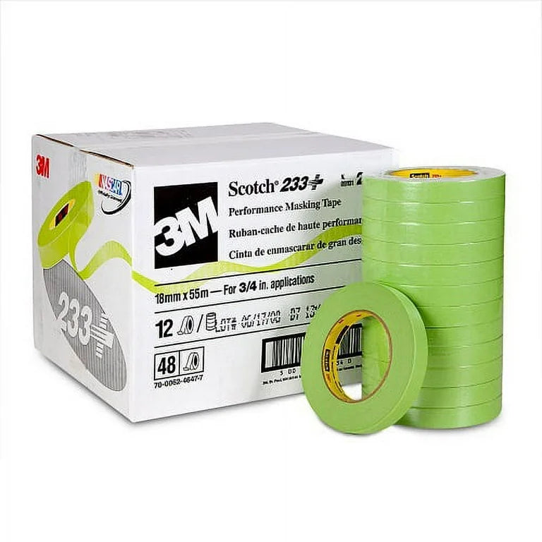 3M 26334 233+ Performance Green Masking Tape Performance Masking Tape 3/4 in / 18mm