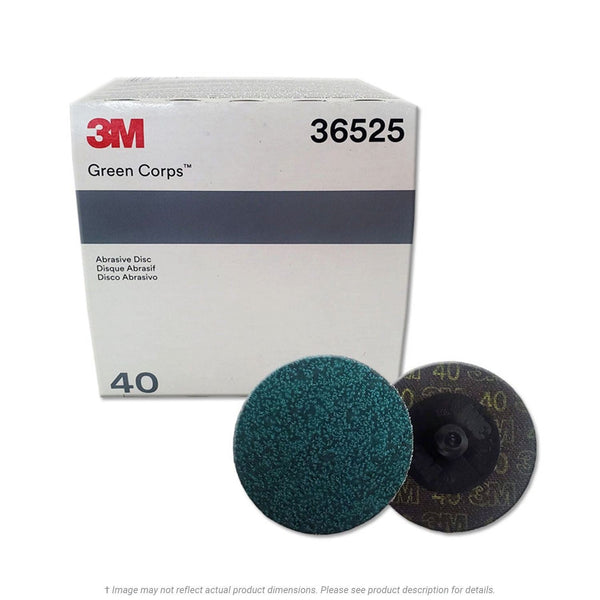 3M 36525 40 Grit Green Corps Sanding Disc 2 in