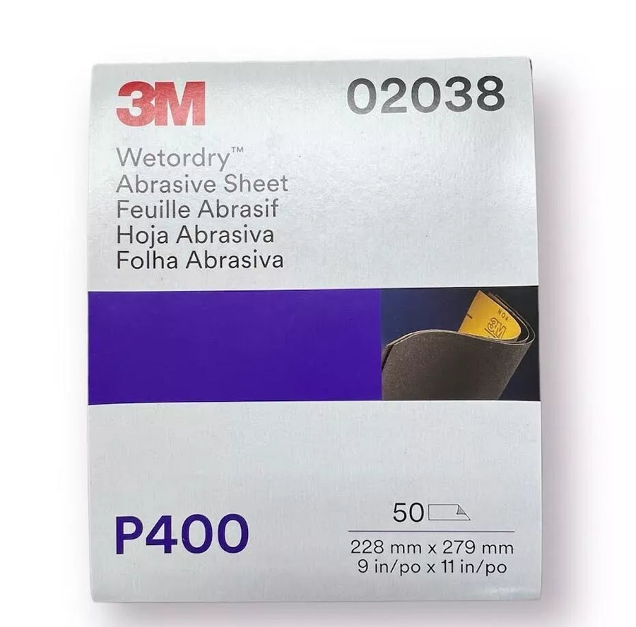 3M 02038 400 Grit Wetordry Sanding Sheet 9 in