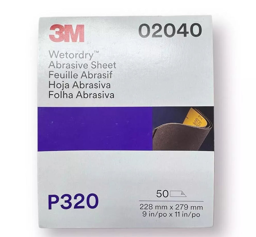 3M 02040 320 Grit Wetordry Sanding Sheet 9 in