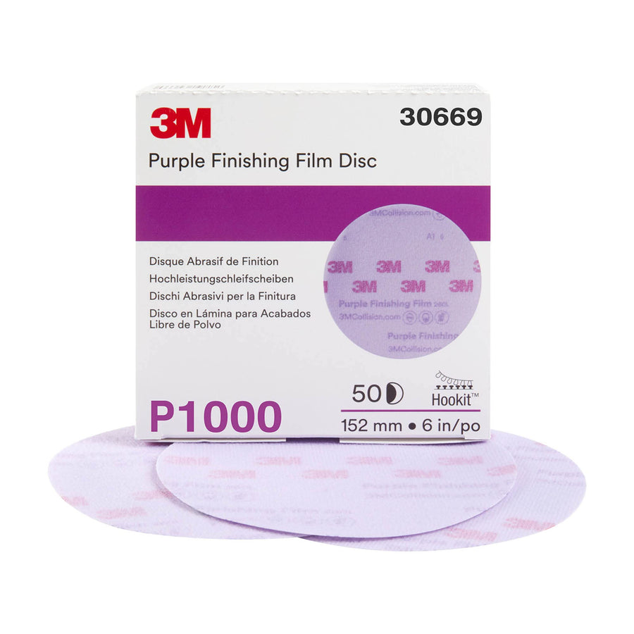 3M 30669 1000 Grit Hookit Purple Sanding Disc 6 in