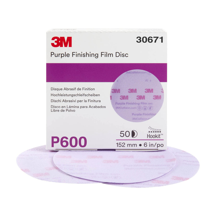 3M 30671 600 Grit Hookit Purple Sanding Disc 6 in