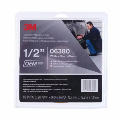 3M 06380 Automotive Attachment Tape Double-Sided Automotive Tape 1/2 in x 20 yd