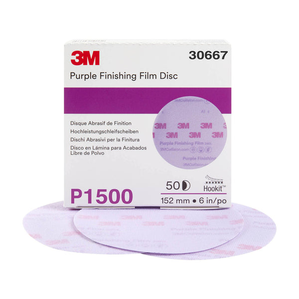 3M 30667 1500 Grit Hookit Purple Sanding Disc 6 in