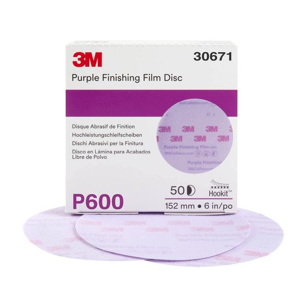 3M 30671 600 Grit Hookit Purple Sanding Disc 6 in