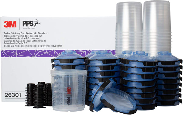 3M 26301 PPS 2.0 PPS Spray Cup System Kit — Standard 650 mL / 22 oz, 200 micron filters